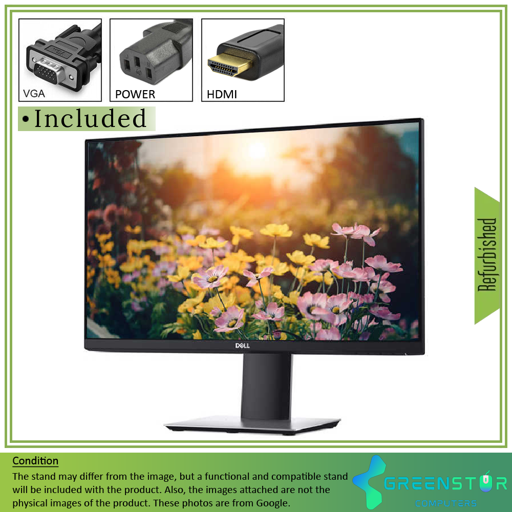 Refurbished(Good) - Dell P2419H 24" Widescreen 1920x1080 FHD Ultrathin Bezel LED-backlight LCD IPS Monitor VGA, HDMI, DisplayPort