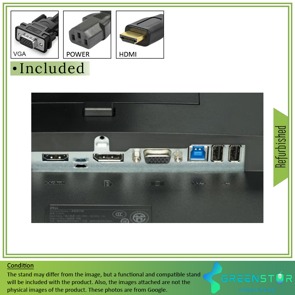 Refurbished(Good) - Dell P2317H 23″ Widescreen 1920X1080 FHD LED-Lit IPS LED Monitor | DisplayPort, HDMI Standard, USB 3.0, VGA