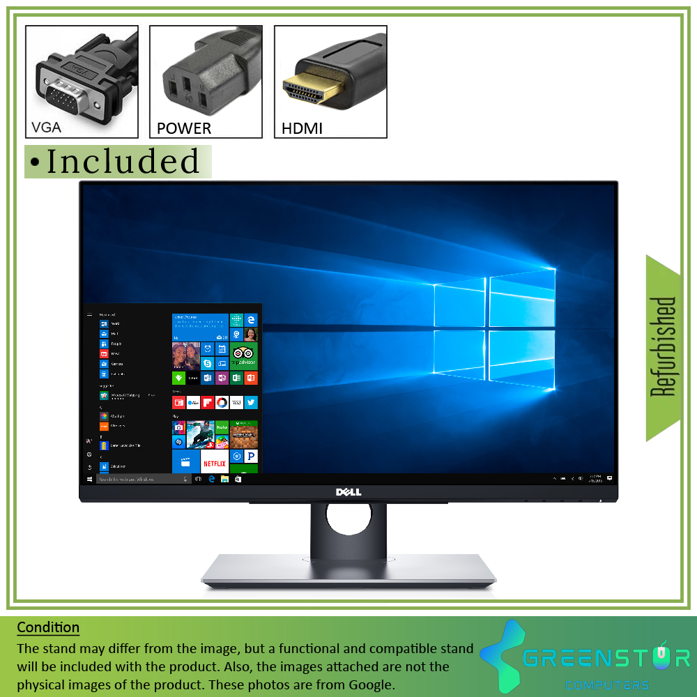 Refurbished(Good) - Dell P2418H 24″ Widescreen 1920x1080 FHD LED Backlit LCD Touchscreen IPS Monitor
