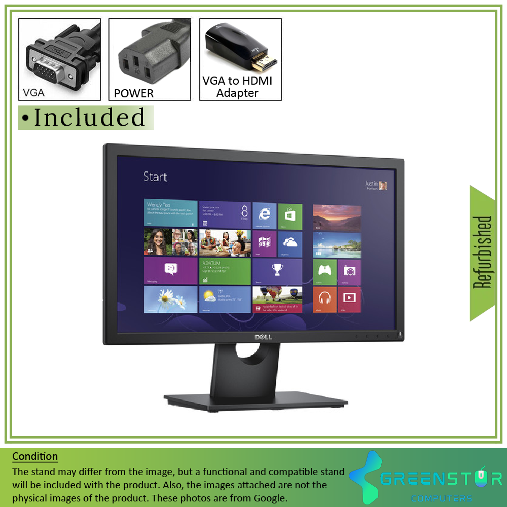 Refurbished(Good) - Dell E-Series E2016H 19.5" Widescreen 1600x900 HD LED Backlit LCD Monitor