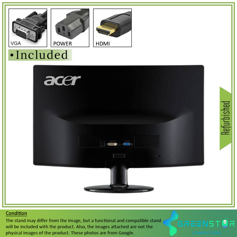 Refurbished(Good) - Acer S220HQL 21.5'' Widescreen 1920x1080 FHD LED backlit LCD TN Monitor