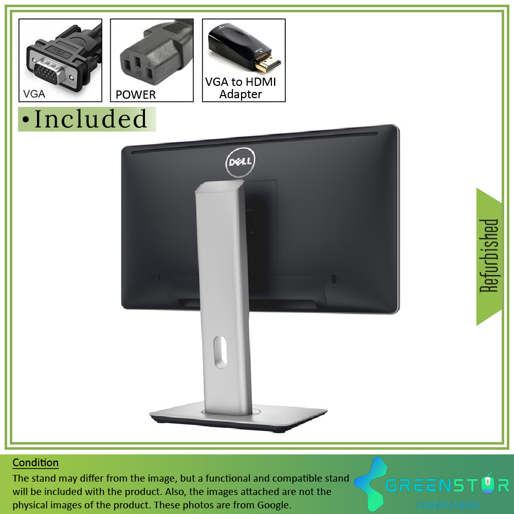 Refurbished(Good) | Dell P2014H 19.5" Widescreen 1600x900 HD+ LED Backlight IPS LCD Monitor | DisplayPort, DVI-D, VGA D