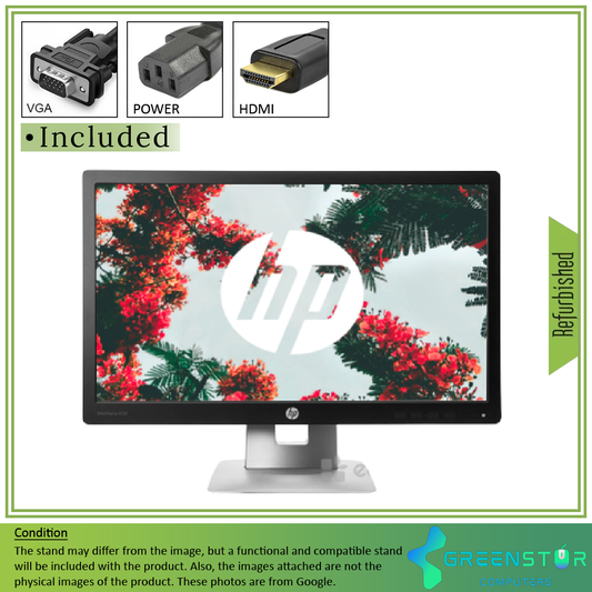 Refurbished(Good)/ B Grade  - HP EliteDisplay E222 21.5" Widescreen 1920x1080 FHD LED Backlight LCD IPS Monitor | VGA, HDMI, DisplayPort