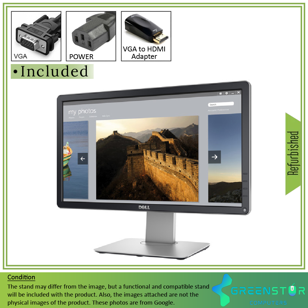 Refurbished(Good) | Dell P2014H 19.5" Widescreen 1600x900 HD+ LED Backlight IPS LCD Monitor | DisplayPort, DVI-D, VGA D