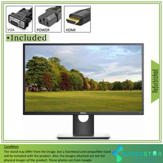 Refurbished(Good)/ B Grade - Dell Professional P2417H 24" Widescreen 1920x1080 FHD LED backlight LCD IPS Monitor | VGA, HDMI, Displayport