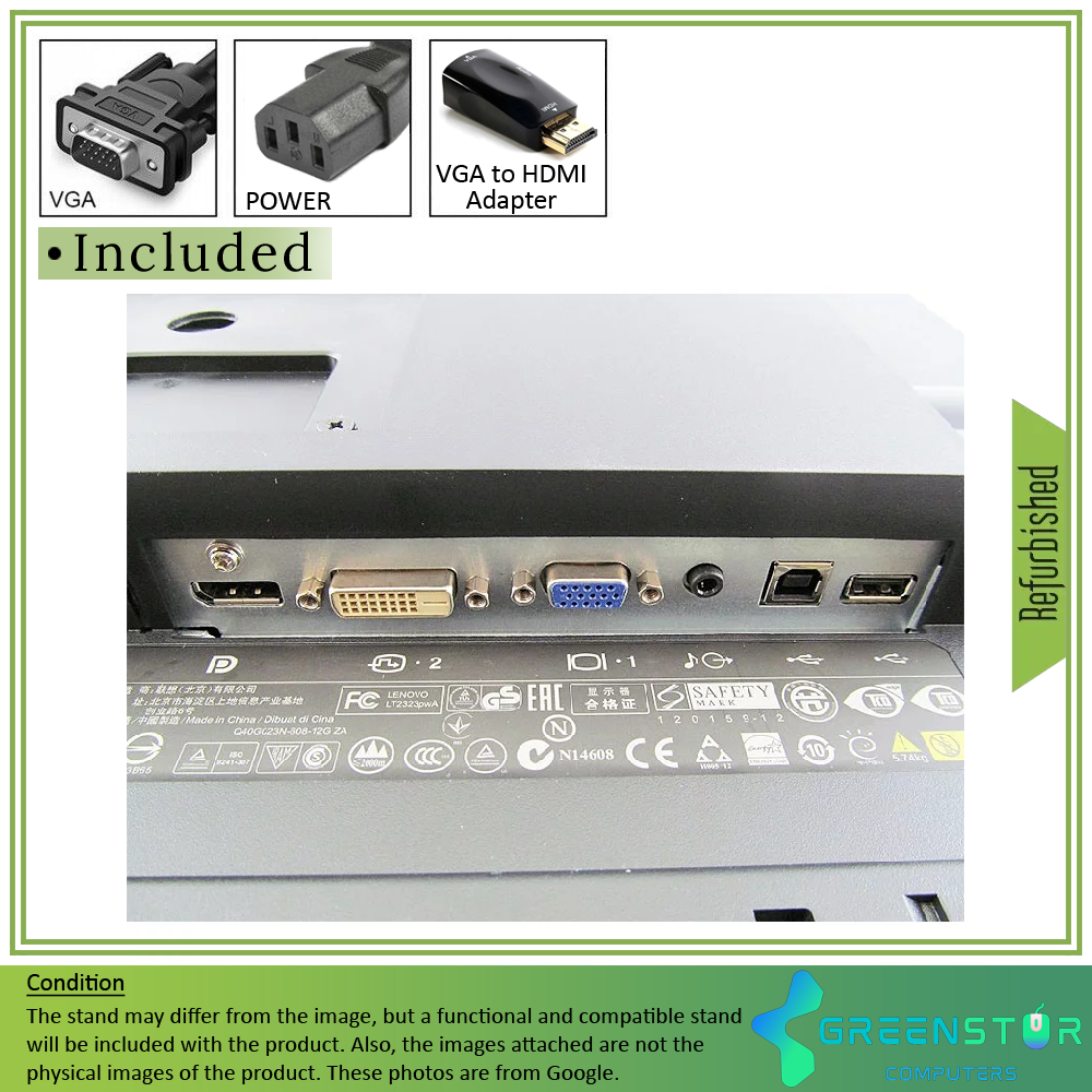 Refurbished(Good) - Lenovo ThinkVision LT2323pwA 23" Wide 1920x1080 FHD LED Backlit LCD IPS Monitor