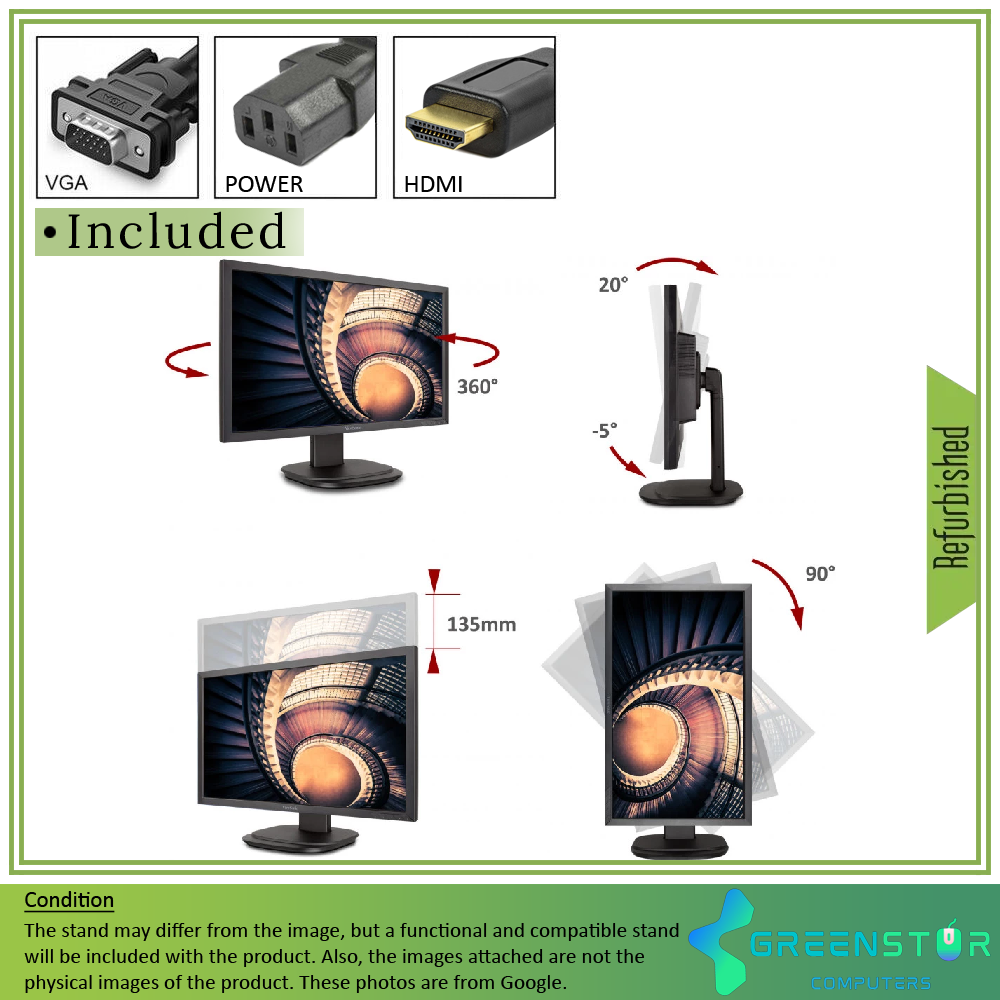 Refurbished(Good) - Viewsonic VG2439SMH 24" Widescreen 1920x1080 FHD LED backlight LCD Business Monitor | VGA, HDMI Standard, DisplayPort