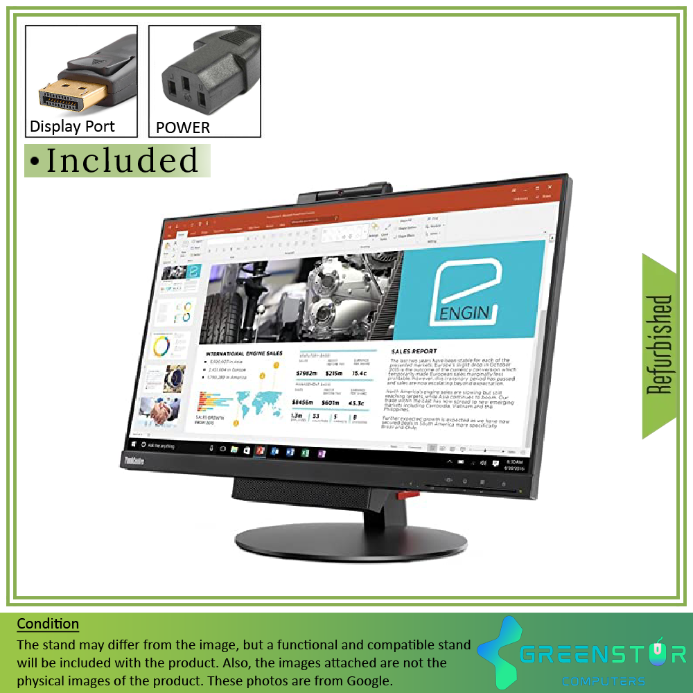 Refurbished(Good) - Lenovo ThinkCentre TIO22Gen3 21.5" Widescreen 1920x1080 FHD LED Backlit LCD IPS Monitor