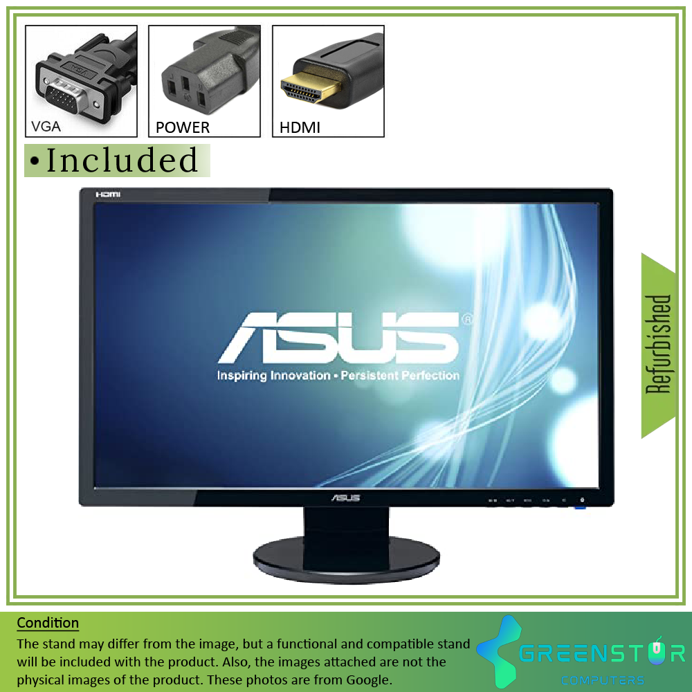 Refurbished(Good) - Asus VE248 24" 1920 x 1080 Widescreen LED Monitor |  HDMI Standard, VGA, Display Port