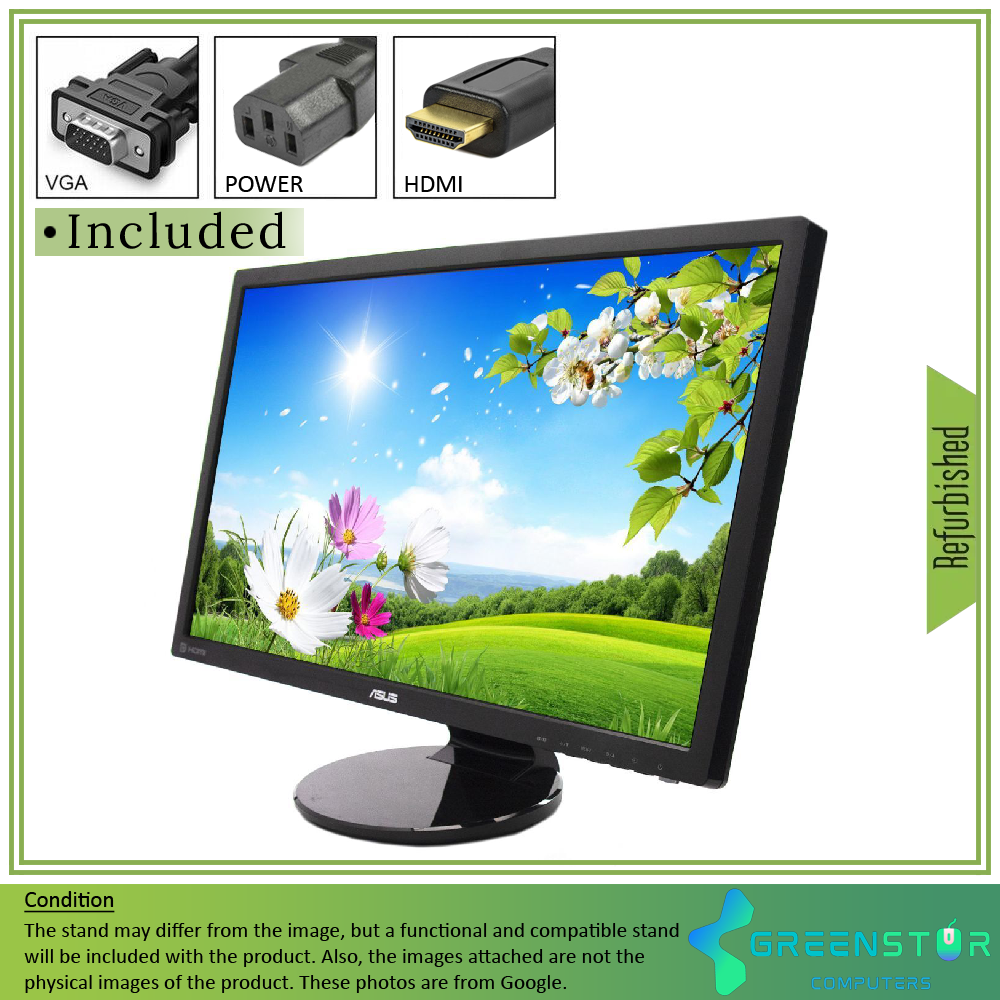 Refurbished(Good) - Asus VE248 24" 1920 x 1080 Widescreen LED Monitor |  HDMI Standard, VGA, Display Port