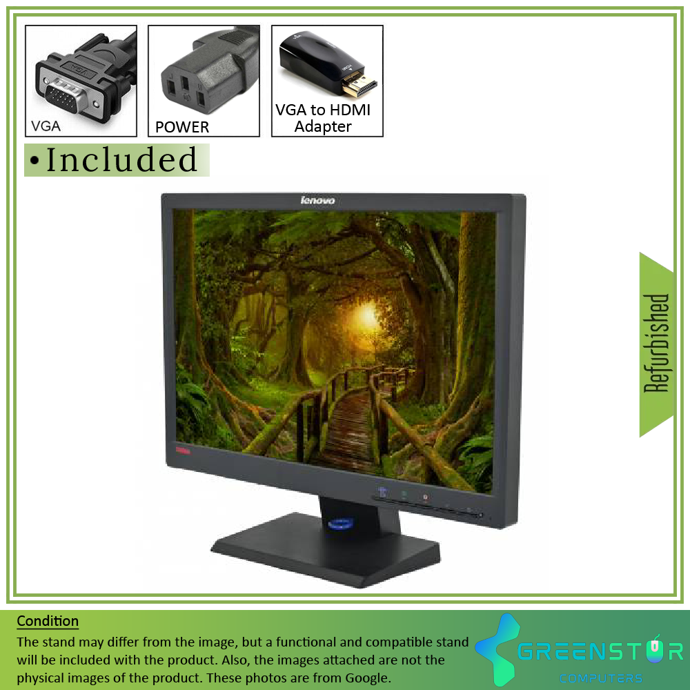 Refurbished(Good) - Lenovo ThinkVision L1951P 19" Widescreen 1440x900 HD+ LED Backlight LCD TN Flat Panel Monitor | DVI-D, VGA