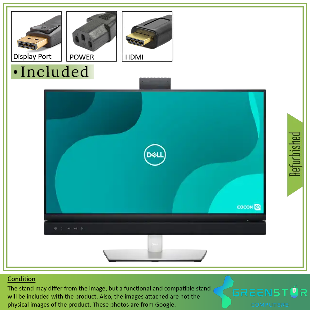 Refurbished(Good) - Dell C Series C2422HE 24" Widescreen 1920x1080 FHD Video Conferencing LED backlight LCD IPS Monitor | HDMI Standard, DisplayPort