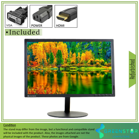 Refurbished(Good) - Lenovo ThinkVision T2254pC 22" Widescreen 1680x1050 LED Backlight LCD TN Monitor | VGA, HDMI, DisplayPort