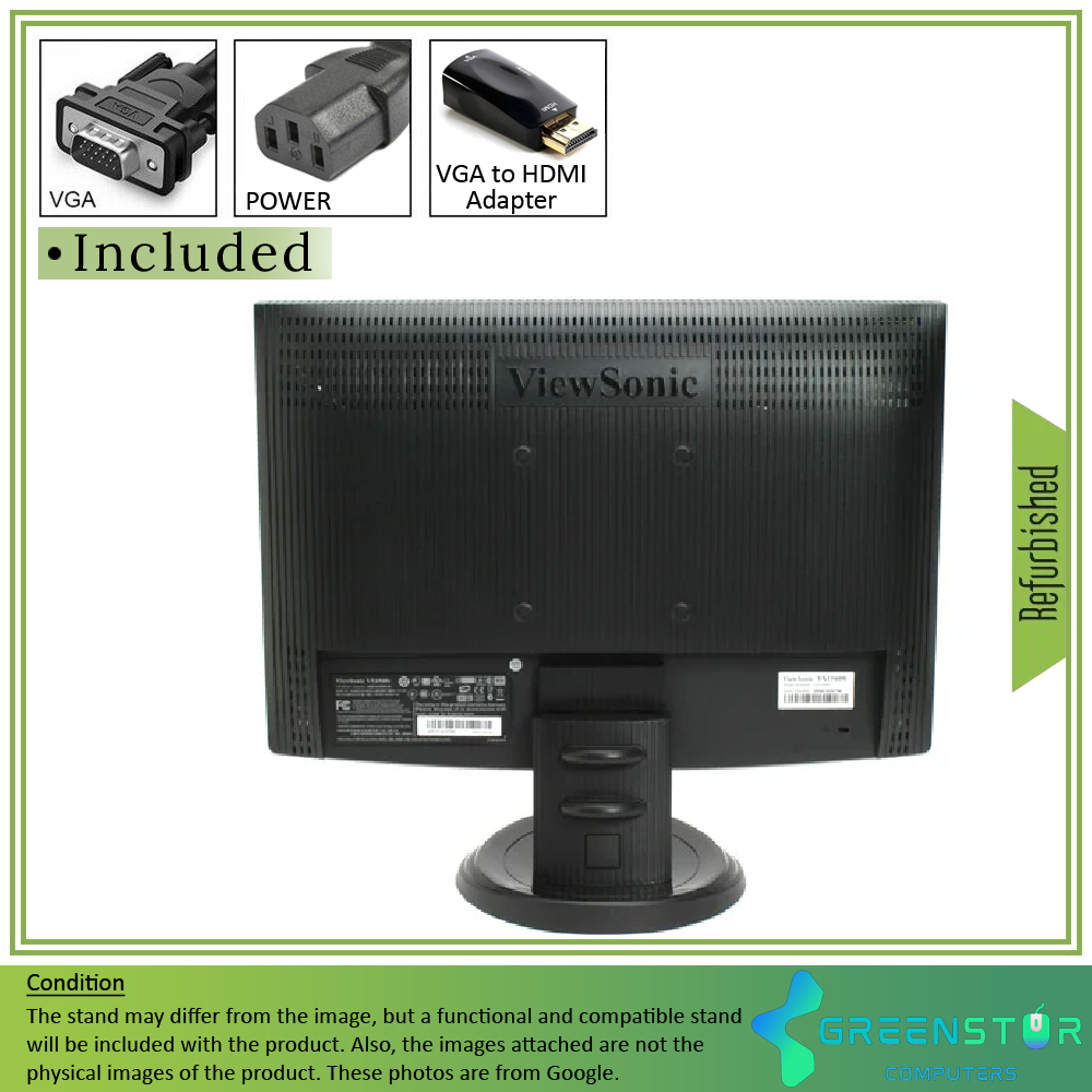 Refurbished(Good) - ViewSonic VX1940w 19" Widescreen 1680x1050 HD+ LED Backlight LCD TFT Monitor | VGA, DVI