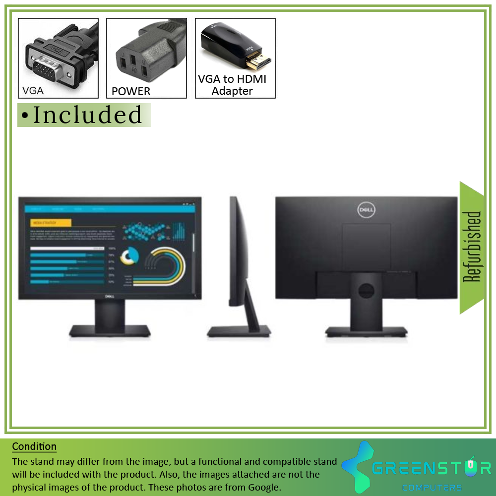 Refurbished(Good) - Dell E-Series E2020H 20" Widescreen 1600x900 HD+ LED Blacklight LCD TN Monitor | VGA, DisplayPort