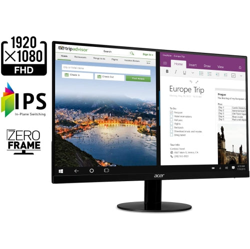 Refurbished (Good) - Acer SB220Q bi 21.5 Inches Full HD (1920 x 1080) IPS Ultra-Thin Zero Frame Monitor (HDMI & VGA Port) Black
